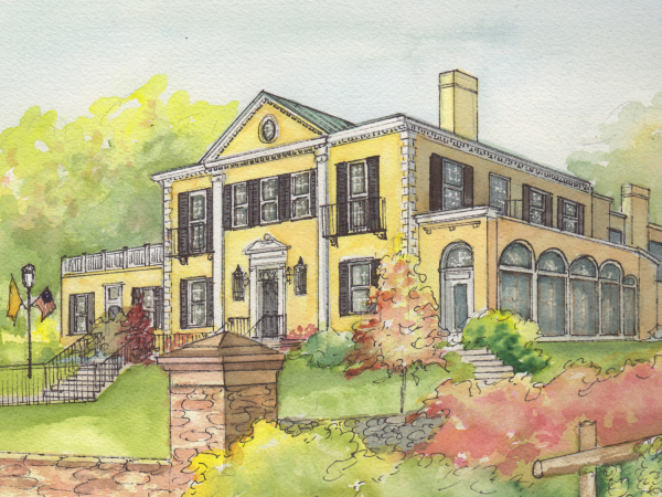 Painting of venue in watercolor