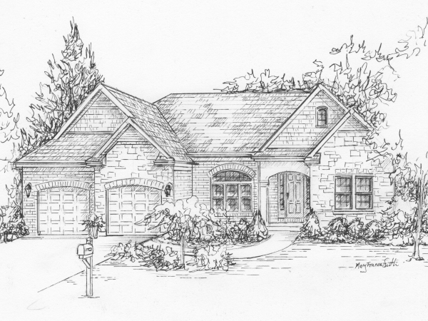 Your home drawn in ink