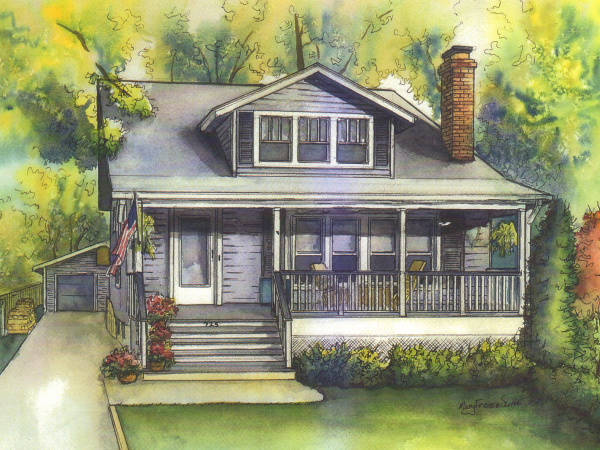 Home Portrait in Watercolor