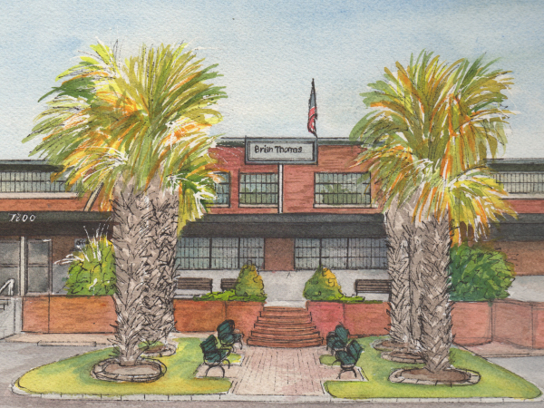Painting of your business in watercolor