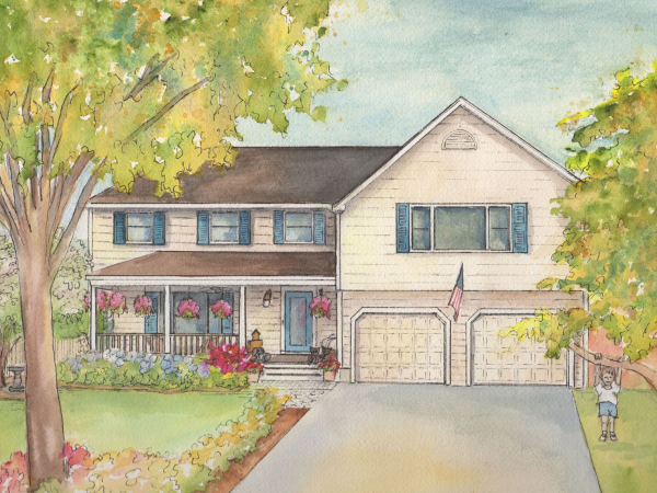 Watercolor painting of your home