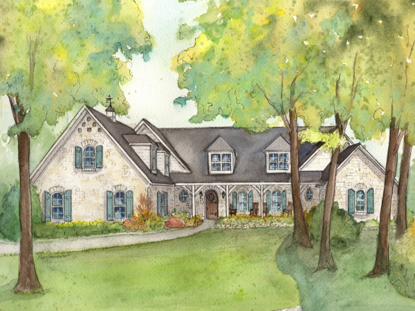 Home portrait in watercolor