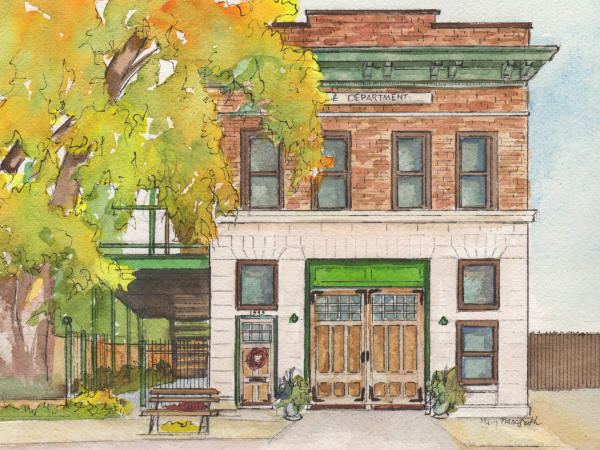 Painting of your business in watercolor