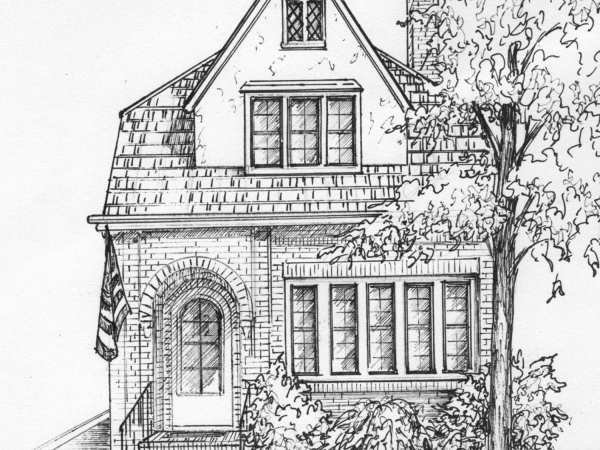 Commissioned ink sketch of your house
