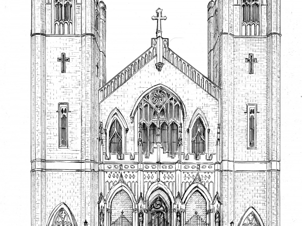 Your church drawn in ink