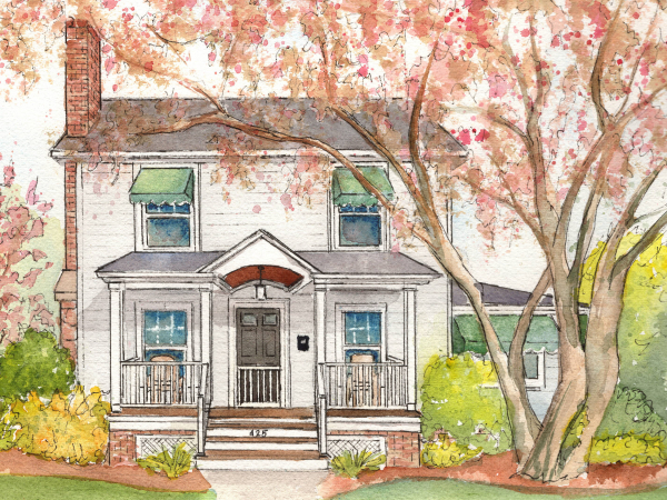 Portrait of your home in watercolor