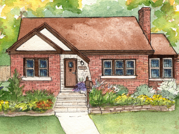 Watercolor home sketch