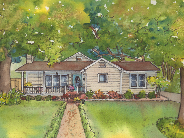 watercolor house painting
