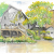 Watercolor Wedding Venue Portrait Blue Dress Barn Watercolor Wedding Venue Portrait