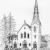 Ink sketch of church St. Paul's Church portrait