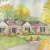 Watercolor house sketch Painted Sketch of House