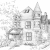 Ink Drawing of Business drawing in ink of building or business