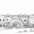 Commercial Building drawn in Ink Ink drawing of your commercial building