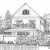 House sketch in ink