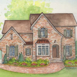 painted home portrait