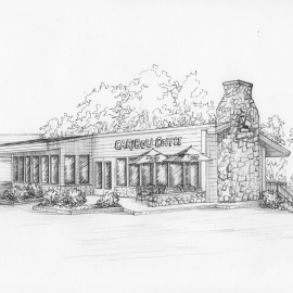 Architectural sketch of building