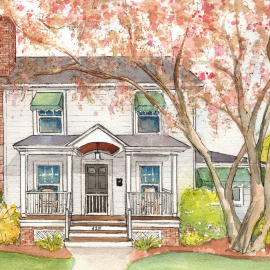 Portrait of your home in watercolor