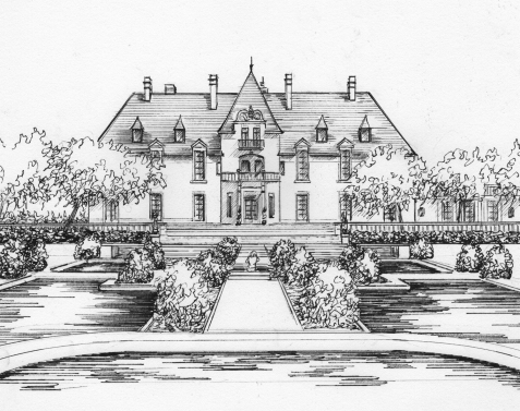 Wedding Venue Portrait in Ink