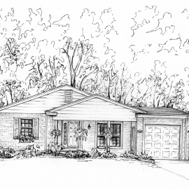 Your home drawn in ink